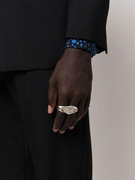 Asymetrický oversized prsten Alexander Mcqueen stříbrný