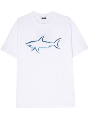 Pamut póló nyomtatás Paul & Shark fehér