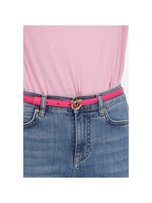 Cinturón de cuero con hebilla Pinko rosa