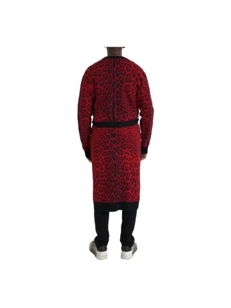 Cárdigan leopardo Dolce & Gabbana rojo