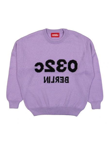 Sweter wełniany z wełny merino 032c fioletowy