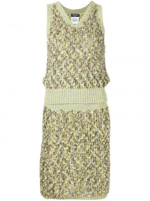 Pletená sukňa bez rukávov Chanel Pre-owned zelená
