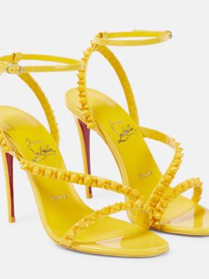 Sandały skórzane Christian Louboutin żółte