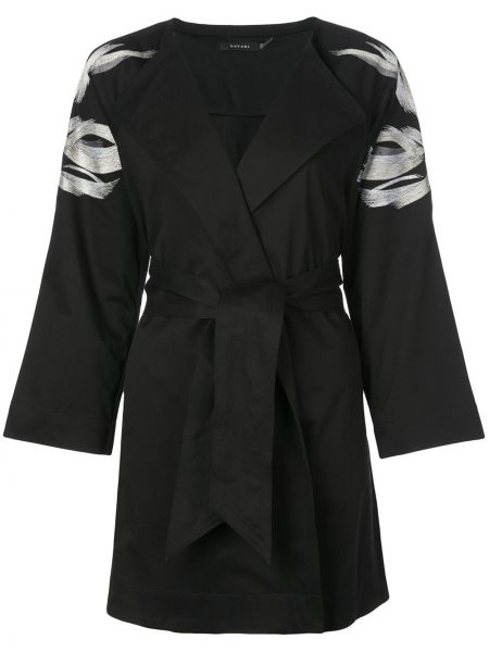 Пиджак с вышивкой с поясом Natori, черный