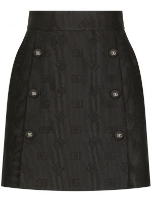 Žakárové mini sukně Dolce & Gabbana černé