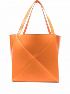 Usnjena nakupovalna torba Nanushka oranžna