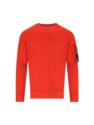 Sweter z wełny merino z wysokim kołnierzem C.p. Company pomarańczowy