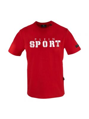 Sportlich hemd mit rundem ausschnitt mit kurzen ärmeln Plein Sport rot