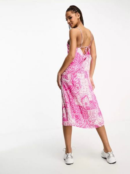 Платье миди с узором пейсли Vero Moda розовое