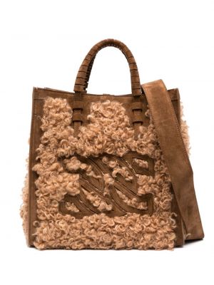 Nakupovalna torba iz semiša Casadei rjava