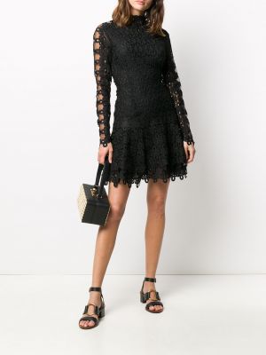 Haftowana sukienka mini koronkowa Jonathan Simkhai czarna