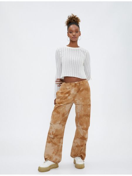 Spodnie bawełniane oversize z kieszeniami Koton