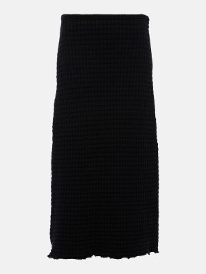Bavlnená midi sukňa Jil Sander čierna