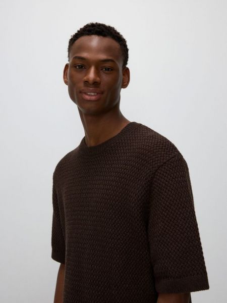 Коричневый свитер с коротким рукавом Reserved