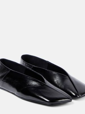Bőr balerina cipők Jil Sander fekete
