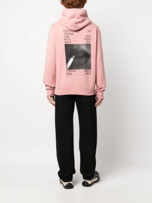 Raštuotas medvilninis džemperis su gobtuvu Zadig&voltaire rožinė
