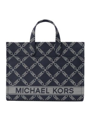 Синяя сумка шоппер Michael Michael Kors