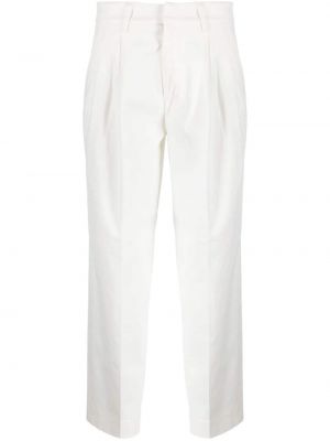 Bavlnené rovné nohavice Dondup biela