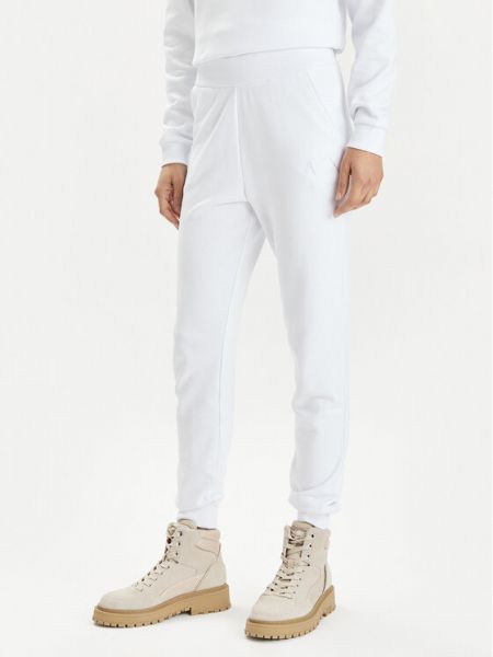 Priliehavé teplákové nohavice Armani Exchange biela