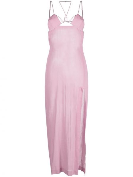 Caurspīdīgs maksi kleita Nensi Dojaka rozā