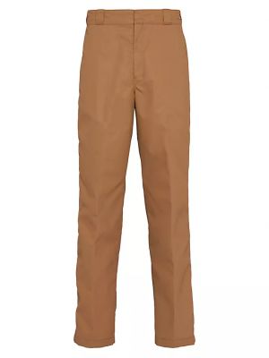 Нейлоновые брюки Prada коричневые