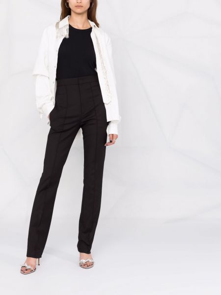 Pantalones ajustados de cintura alta Isabel Marant negro