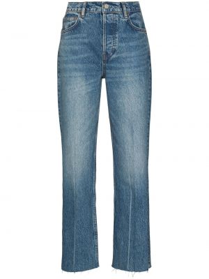 Høy midje straight jeans Reformation blå