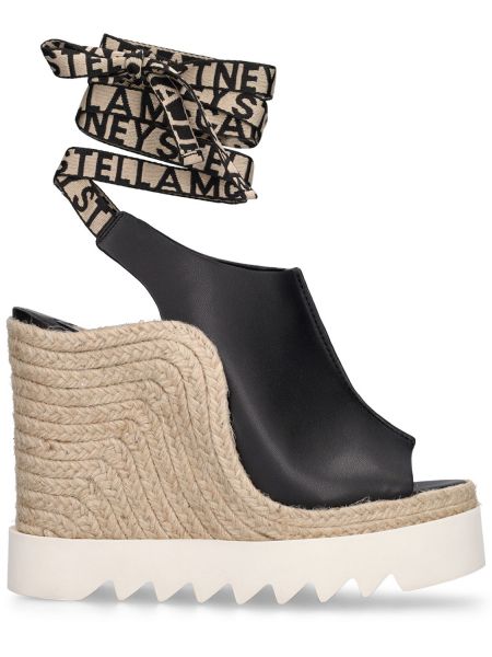 Kožené sandále z ekologickej kože Stella Mccartney čierna