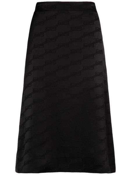 Falda de viscosa de tejido jacquard Balenciaga negro