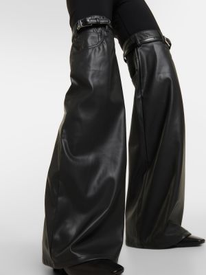 Kožené rovné kalhoty z imitace kůže Coperni černé