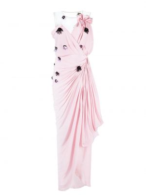 Платье с V-образным вырезом Lanvin, розовое