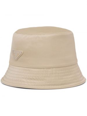 Nylonowy kapelusz Prada beżowy
