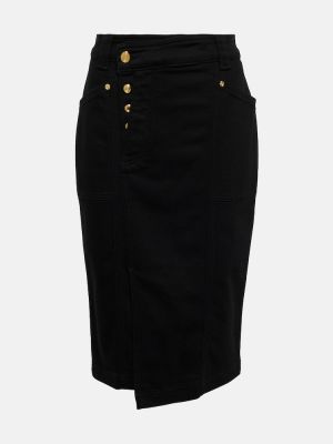 Asymetrické bavlněné midi sukně Tom Ford černé