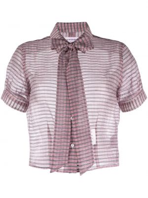 Карирана блуза с панделка Thom Browne
