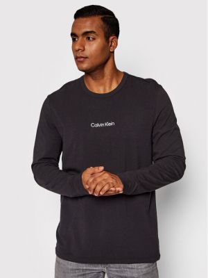 Majica z dolgimi rokavi z dolgimi rokavi Calvin Klein Underwear črna