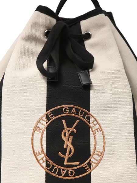 Prugasta pamučna lanena torba od tkanine Saint Laurent