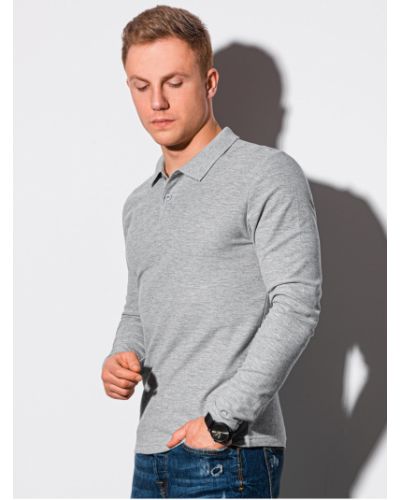 Tričko s dlhými rukávmi s potlačou Ombre Clothing sivá