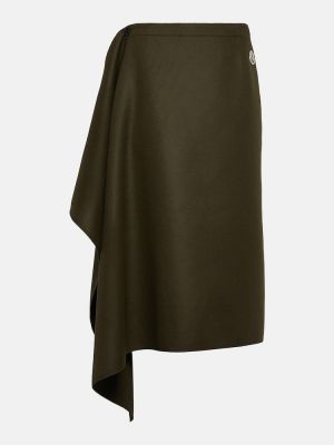Długa spódnica wełniana z kaszmiru Moncler czarna
