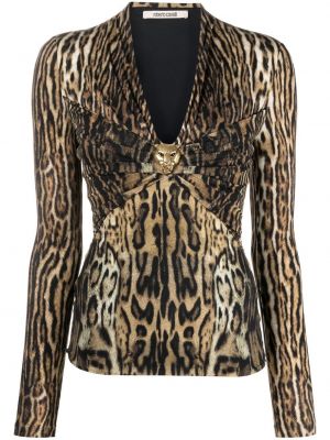 Leopard trykt lang topp Roberto Cavalli