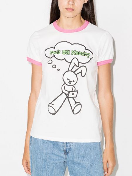 T-shirt aus baumwoll mit print Natasha Zinko weiß