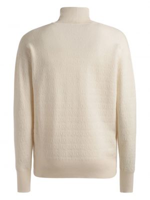 Sweter żakardowy Bally biały
