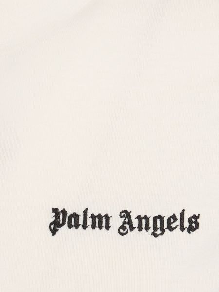 Bavlnené priliehavé tričko Palm Angels biela