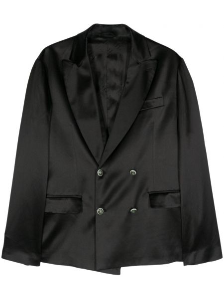 Blazer lung de mătase 4sdesigns negru