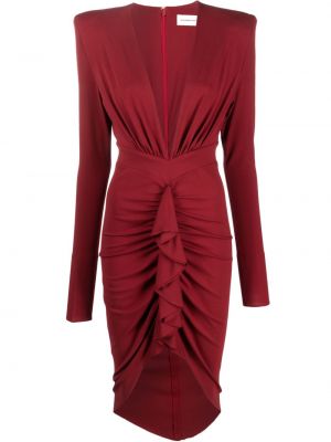 Drapované asymetrické džerzej midi šaty Alexandre Vauthier červená