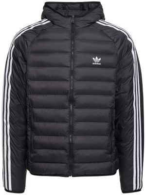 Péřová bunda s kapucí Adidas Originals černá