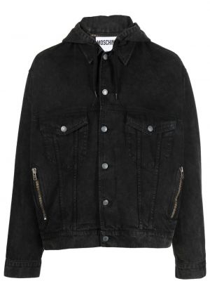 Jeansjacke mit kapuze Moschino schwarz