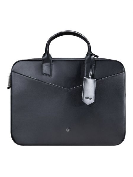 Кожаная сумка для ноутбука S.t. Dupont черная