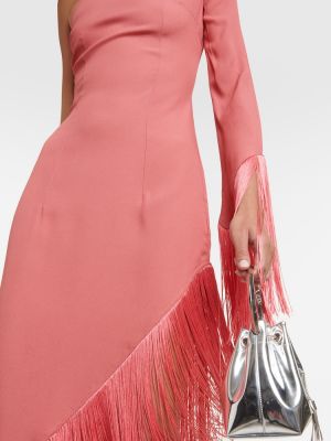 Μίντι φόρεμα με κρόσσια Taller Marmo ροζ