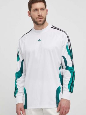Tricou cu mânecă lungă Adidas Originals alb
