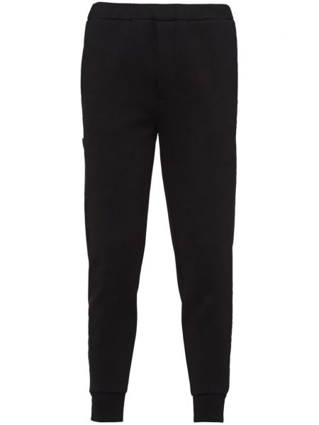 Памучни спортни панталони Prada черно